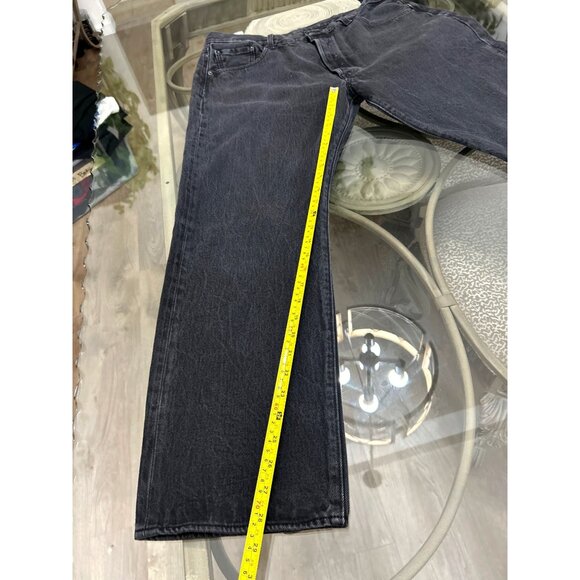 Levis Mens Black Denim Jeans W40 L32 Straight Fit - Picture 6 of 7
